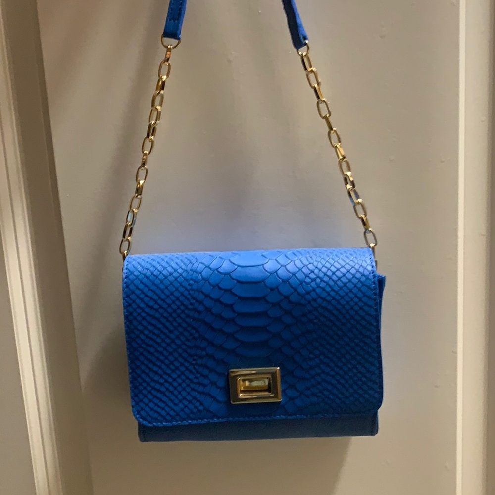 gigi new york blue leather crossbody bag